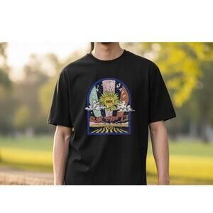 Vans Off-The-Wall T-Shirt Youth Medium Road Burn Pigment Wash Black NEW